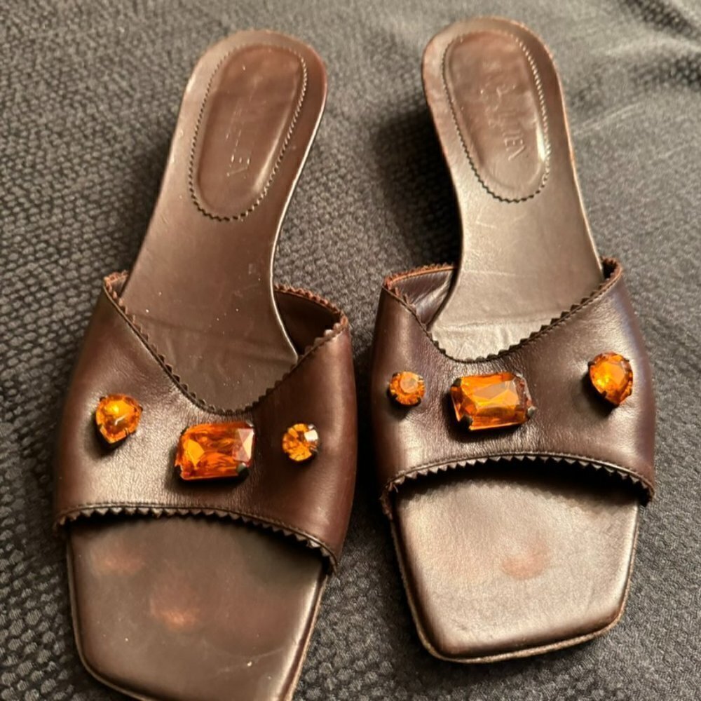 andy jllien shoes jewelry slip on leather 40.5 Swiss Size 9.5 Brown Zurich